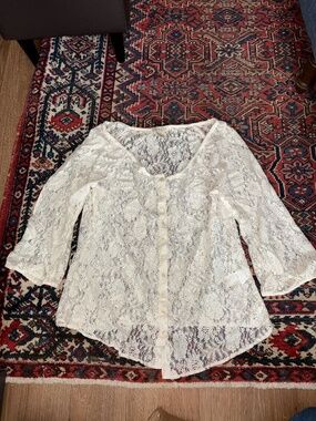 Lucky Brand White Lace Shirt